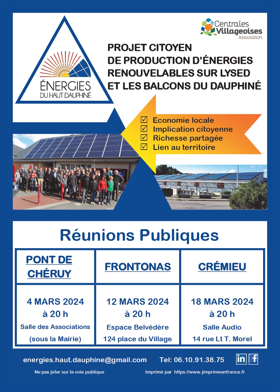 Flyer réunions publiques Energies du Haut Dauphiné